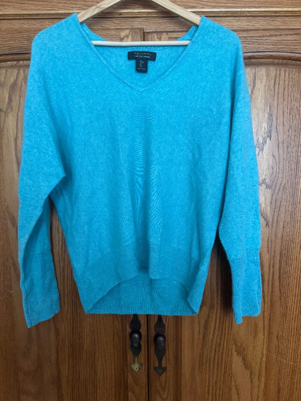 Tahari Turquoise V-Neck Sweater
